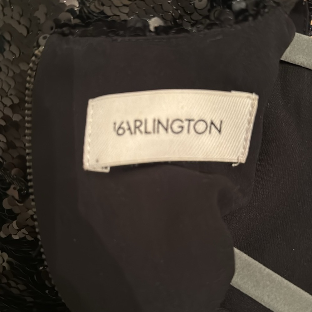 16ARLINGTON Black Sequin Ruched Dress. - Picture 8 of 9